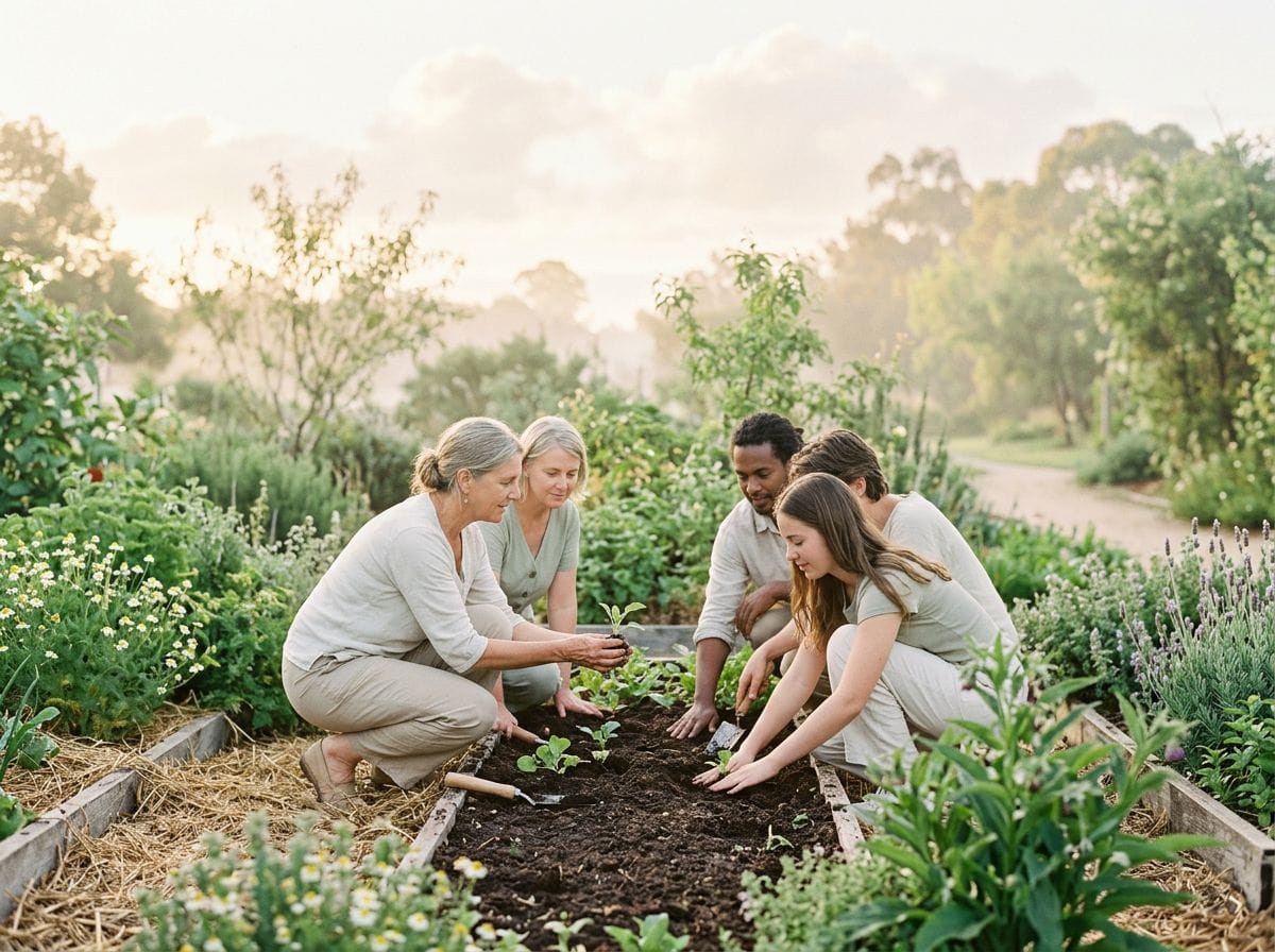 Participants engaged in hands-on permaculture training.