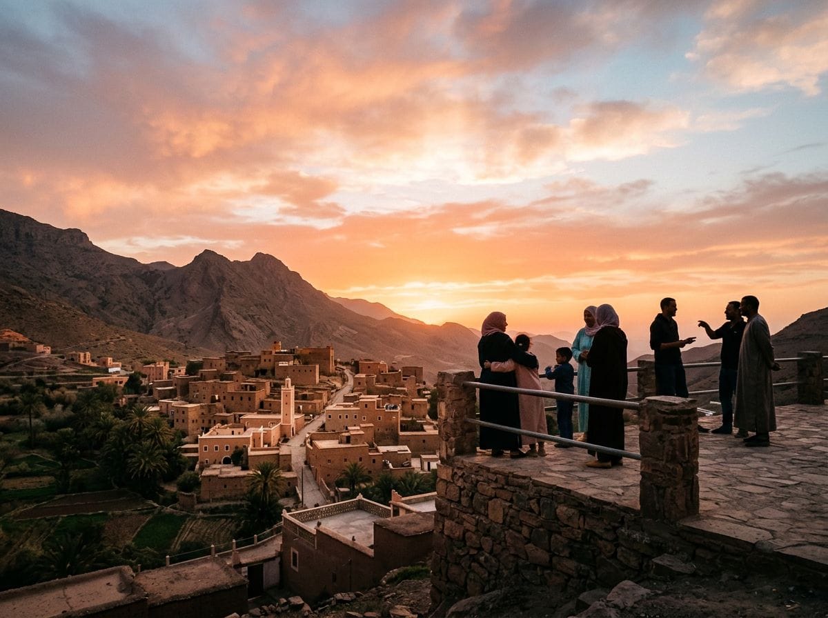 A hopeful sunset over a Moroccan community after a cleanup.